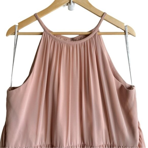 Monique Lhuillier Daniela Gown Size 22 Blush Pink Bridesmaid - Picture 3 of 14